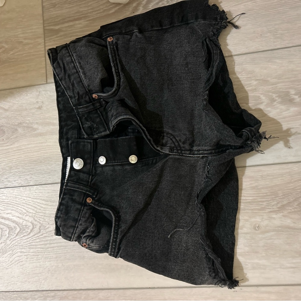 Zara Charcoal Denim Shorts